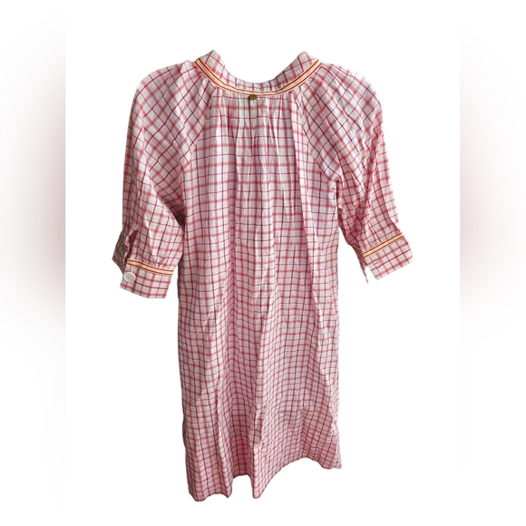Antik Batik Anthropologie White Red Plaid Shift Short Dress Size S (38) - Picture 2 of 4